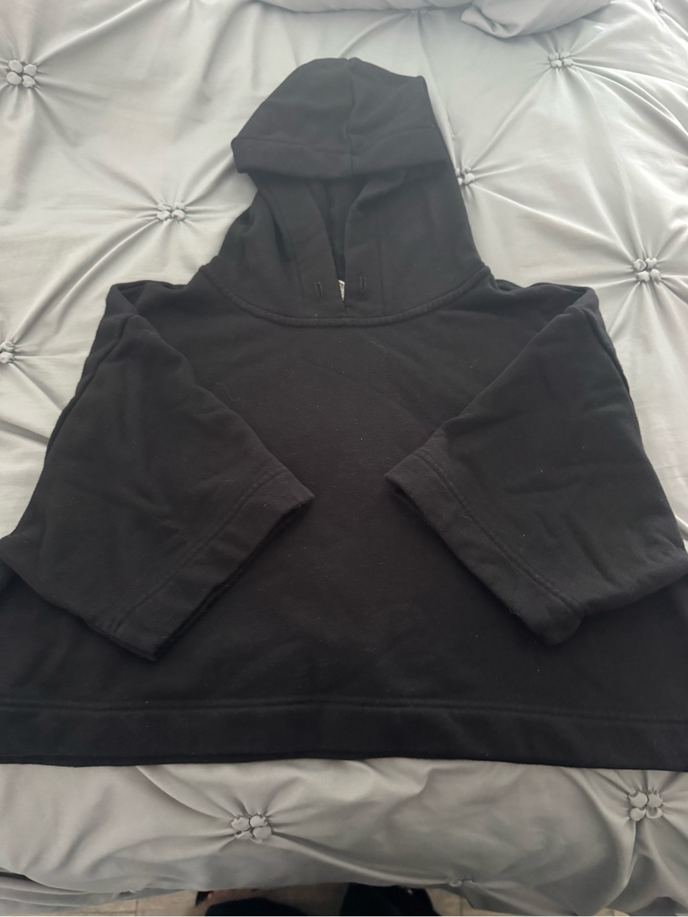 Alo Black Women's Cropped Hoodie Sweatshirt
